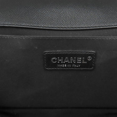 シャネル CHANEL ボーイシャネル A67086  ブラック キャビアスキン ショルダーバッグ シルバー金具 黒 チェーンショルダー