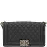 シャネル CHANEL ボーイシャネル A67086  ブラック キャビアスキン ショルダーバッグ シルバー金具 黒 チェーンショルダー