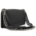 シャネル CHANEL ボーイシャネル A67086  ブラック キャビアスキン ショルダーバッグ シルバー金具 黒 チェーンショルダー