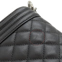 シャネル CHANEL ボーイシャネル A67086  ブラック キャビアスキン ショルダーバッグ シルバー金具 黒 チェーンショルダー
