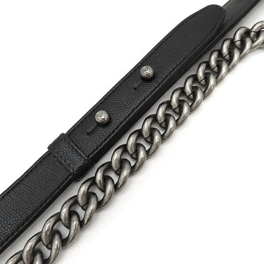 シャネル CHANEL ボーイシャネル A67086  ブラック キャビアスキン ショルダーバッグ シルバー金具 黒 チェーンショルダー