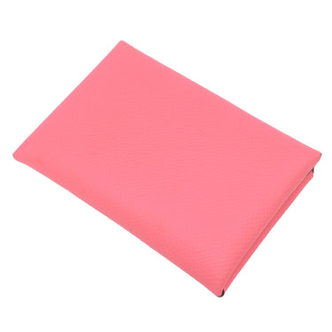 エルメス HERMES カルヴィ デュオ ローズアザレ ヴォーエプソン カードケース シルバー金具 新品 未使用