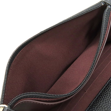 シャネル CHANEL マトラッセ チェーンウォレット AP0250 ブラック キャビアスキン チェーンウォレット シルバー金具 黒 ココマーク