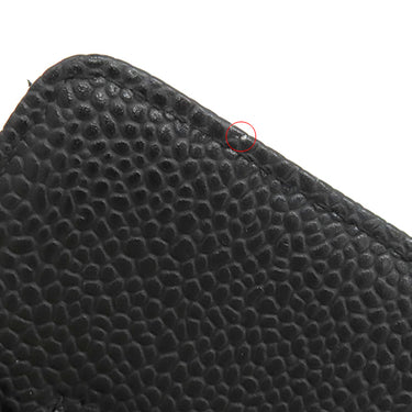 シャネル CHANEL マトラッセ チェーンウォレット AP0250 ブラック キャビアスキン チェーンウォレット シルバー金具 黒 ココマーク