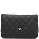 シャネル CHANEL マトラッセ チェーンウォレット AP0250 ブラック キャビアスキン チェーンウォレット シルバー金具 黒 ココマーク