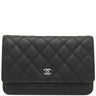 シャネル CHANEL マトラッセ チェーンウォレット AP0250 ブラック キャビアスキン チェーンウォレット シルバー金具 黒 ココマーク