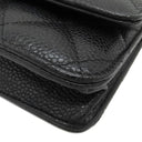 シャネル CHANEL マトラッセ チェーンウォレット AP0250 ブラック キャビアスキン チェーンウォレット シルバー金具 黒 ココマーク