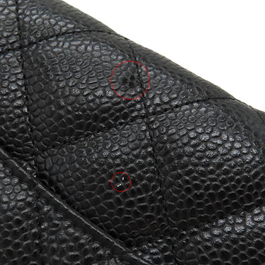 シャネル CHANEL マトラッセ チェーンウォレット AP0250 ブラック キャビアスキン チェーンウォレット シルバー金具 黒 ココマーク