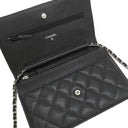 シャネル CHANEL マトラッセ チェーンウォレット AP0250 ブラック キャビアスキン チェーンウォレット シルバー金具 黒 ココマーク