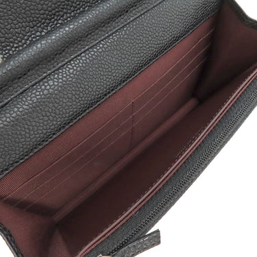 シャネル CHANEL マトラッセ チェーンウォレット AP0250 ブラック キャビアスキン チェーンウォレット シルバー金具 黒 ココマーク