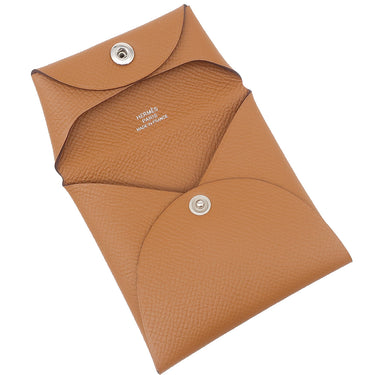 エルメス HERMES バスティア ゴールド ヴォーエプソン コインケース シルバー金具 新品 未使用 茶
