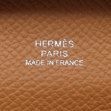 エルメス HERMES バスティア ゴールド ヴォーエプソン コインケース シルバー金具 新品 未使用 茶