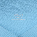エルメス HERMES カルヴィ セレスト ヴォーエプソン カードケース シルバー金具 新品 未使用 水色