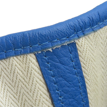 エルメス HERMES ガーデンパーティーPM ブルーゼリージュ カントリー トートバッグ シルバー金具 青