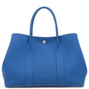 エルメス HERMES ガーデンパーティーPM ブルーゼリージュ カントリー トートバッグ シルバー金具 青