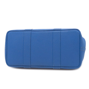 エルメス HERMES ガーデンパーティーPM ブルーゼリージュ カントリー トートバッグ シルバー金具 青