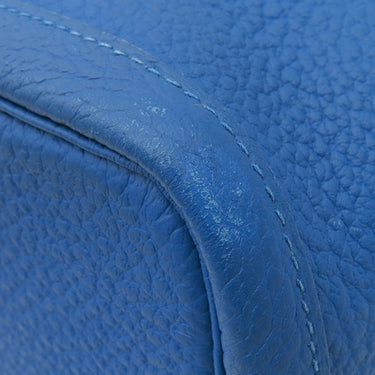 エルメス HERMES ガーデンパーティーPM ブルーゼリージュ カントリー トートバッグ シルバー金具 青
