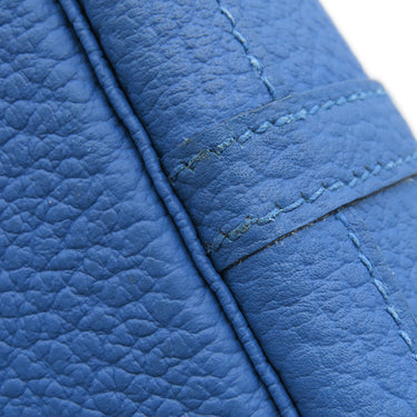 エルメス HERMES ガーデンパーティーPM ブルーゼリージュ カントリー トートバッグ シルバー金具 青