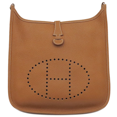 エルメス HERMES エヴリン1 PM ゴールド トリヨンクレマンス ショルダーバッグ シルバー金具 茶