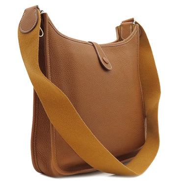 エルメス HERMES エヴリン1 PM ゴールド トリヨンクレマンス ショルダーバッグ シルバー金具 茶