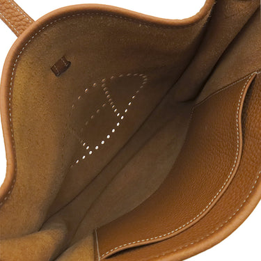 エルメス HERMES エヴリン1 PM ゴールド トリヨンクレマンス ショルダーバッグ シルバー金具 茶
