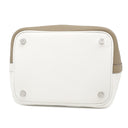 エルメス HERMES ピコタンロック PM カザック 2 ベージュマルファ×ニューホワイト×マカサー トリヨンクレマンス ハンドバッグ シルバー金具 新品 未使用 ベージュ 白 茶