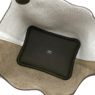 エルメス HERMES ピコタンロック PM カザック 2 ベージュマルファ×ニューホワイト×マカサー トリヨンクレマンス ハンドバッグ シルバー金具 新品 未使用 ベージュ 白 茶