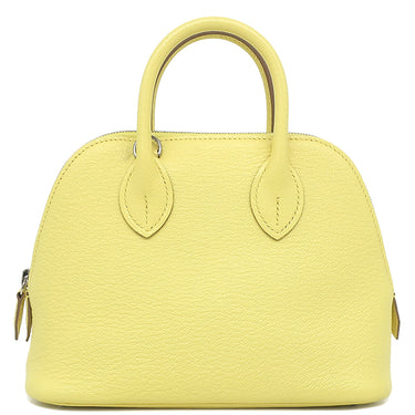 エルメス HERMES ボリード1923 ミニ リモンチェッロ シェーブル 2WAYバッグ シルバー金具 黄色