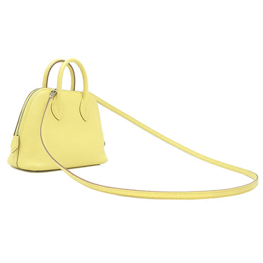 エルメス HERMES ボリード1923 ミニ リモンチェッロ シェーブル 2WAYバッグ シルバー金具 黄色