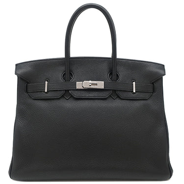 エルメス HERMES バーキン35 ブラック トゴ ハンドバッグ シルバー金具 黒