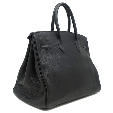 エルメス HERMES バーキン35 ブラック トゴ ハンドバッグ シルバー金具 黒