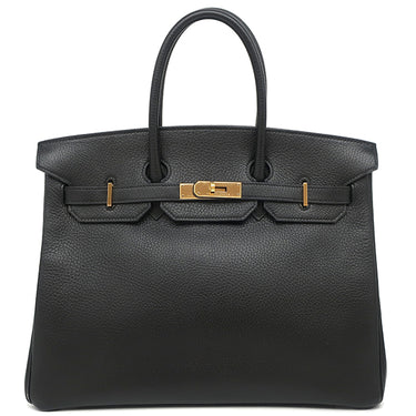 エルメス HERMES バーキン35 ブラック アルデンヌ ハンドバッグ ゴールド金具 黒
