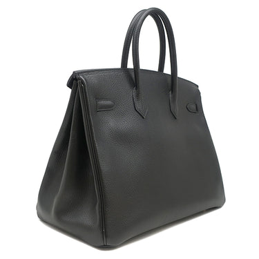 エルメス HERMES バーキン35 ブラック アルデンヌ ハンドバッグ ゴールド金具 黒