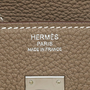 エルメス HERMES バーキン25 エトゥープ トゴ ハンドバッグ シルバー金具 グレージュ