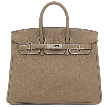 エルメス HERMES バーキン25 エトゥープ トゴ ハンドバッグ シルバー金具 グレージュ