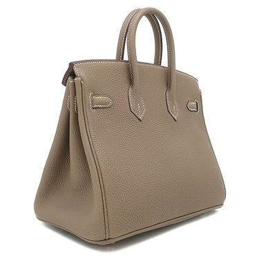 エルメス HERMES バーキン25 エトゥープ トゴ ハンドバッグ シルバー金具 グレージュ