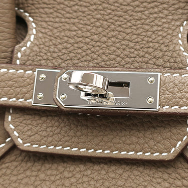 エルメス HERMES バーキン25 エトゥープ トゴ ハンドバッグ シルバー金具 グレージュ