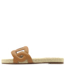 エルメス HERMES エスパドリーユ ファモサ ナチュラル ナッパレザー #35 サンダル 茶 シェーヌダンクル