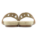 エルメス HERMES エスパドリーユ ファモサ ナチュラル ナッパレザー #35 サンダル 茶 シェーヌダンクル