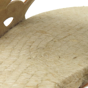 エルメス HERMES エスパドリーユ ファモサ ナチュラル ナッパレザー #35 サンダル 茶 シェーヌダンクル