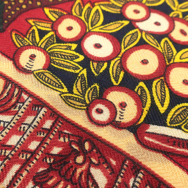 エルメス HERMES ショール カレ140 CARRE レッド×ネイビー カシミヤ シルク ストール 【LE PARADIS DU ROY/カレイドスコープ エフェクト】