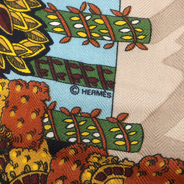 エルメス HERMES ショール カレ140 CARRE レッド×ネイビー カシミヤ シルク ストール 【LE PARADIS DU ROY/カレイドスコープ エフェクト】