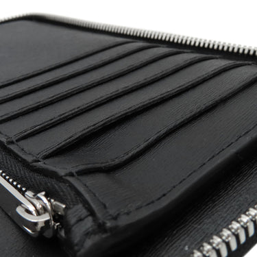 ベルルッティ BERLUTI イタウバ バーティカル ロング ジップ ウォレット ブラック×ブラウン キャンバス レザー 長財布 シルバー金具 黒 ラウンドジップ