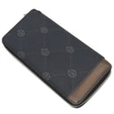 ベルルッティ BERLUTI イタウバ バーティカル ロング ジップ ウォレット ブラック×ブラウン キャンバス レザー 長財布 シルバー金具 黒 ラウンドジップ