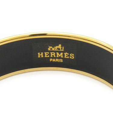 エルメス HERMES エマイユ GM ブルー 七宝焼き バングル ゴールド金具 青