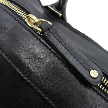 トッズ TODS Dスタイリング 2wayハンドバッグ ブラック グレインレザー ハラコ 2WAYバッグ ゴールド金具 黒 ハンドバッグ ショルダー