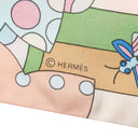 エルメス HERMES ツイリー ベージュローズ×ローズ×ブルー シルク スカーフ 新品 未使用【LES MURMURES DE LA FORET/森のささやき】