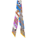 エルメス HERMES ツイリー シクラメン×ブルーヴィフ×ホワイト シルク スカーフ 新品 未使用【BRIDES ET GRIS GRIS/馬勒とチャーム】