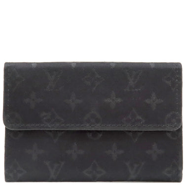 ルイヴィトン LOUIS VUITTON ポルトモネ サテン M92137 ブラック モノグラムサテン コインケース シルバー金具 黒 小銭入れ カードケース