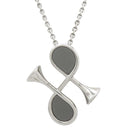 エルメス HERMES コルH ペンダント グレー×シルバー メタル ラッカー ネックレス シルバー金具 ホルンモチーフ